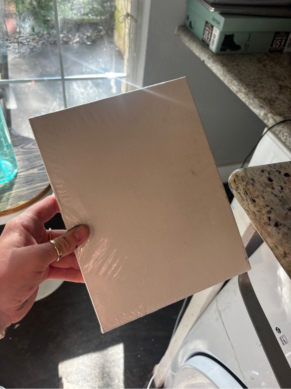 Blank Wrapped Canvas Panel in Cream 3